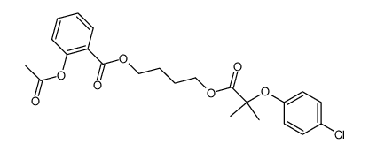 2-Acetoxy-benzoic acid 4-[2-(4-chloro-phenoxy)-2-methyl-propionyloxy]-butyl ester Structure