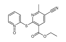 ethyl 5-cyano-6-methyl-2-(1-oxidopyridin-1-ium-2-yl)sulfanylpyridine-3-carboxylate结构式