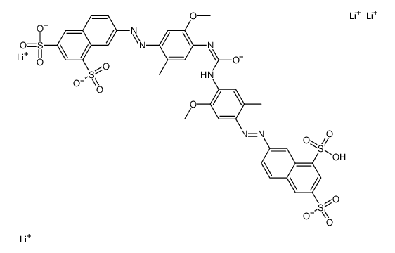 tetralithium 7,7'-[carbonylbis[imino(5-methoxy-2-methyl-4,1-phenylene)azo]]bis(naphthalene-1,3-disulphonate) picture