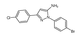 2-(4-bromophenyl)-5-(4-chlorophenyl)pyrazol-3-amine结构式