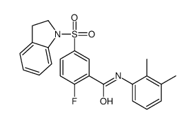 5-(2,3-dihydroindol-1-ylsulfonyl)-N-(2,3-dimethylphenyl)-2-fluorobenzamide结构式