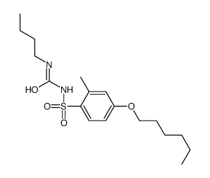 1-butyl-3-(4-hexoxy-2-methylphenyl)sulfonylurea Structure