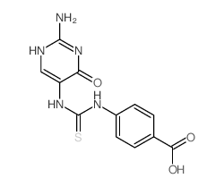 4-[(2-amino-4-oxo-3H-pyrimidin-5-yl)thiocarbamoylamino]benzoic acid structure