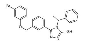 3-[3-[(3-bromophenoxy)methyl]phenyl]-4-(1-phenylethyl)-1H-1,2,4-triazole-5-thione Structure