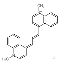 Quinolinium,1-methyl-4-[3-(1-methyl-4(1H)-quinolinylidene)-1-propen-1-yl]-, chloride (1:1) picture