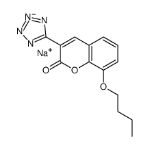 2H-1-Benzopyran-2-one, 8-butoxy-3-(1H-tetrazol-5-yl)-, sodium salt结构式