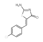 2-amino-5-[(4-chlorophenyl)methylidene]-1,3-thiazol-4-one结构式