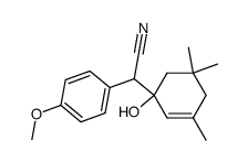 1'p.methoxyphenyl 1'-cyano 1,3,5,5-tetramethyl 2-cyclohexen 1-ol Structure