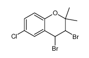3,4-dibromo-6-chloro-2,2-dimethylchromane Structure