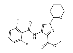 4-(2,6-difluoro-benzoylamino)-1-(tetrahydro-pyran-2-yl)-1H-pyrazole-3-carboxylic acid methyl ester结构式