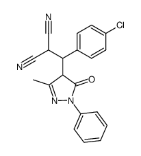 2-((4-chlorophenyl)(3-methyl-5-oxo-1-phenyl-4,5-dihydro-1H-pyrazol-4-yl)methyl)malononitrile结构式