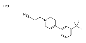 3-[4-[3-(trifluoromethyl)phenyl]-3,6-dihydro-2H-pyridin-1-yl]propaneni trile hydrochloride结构式