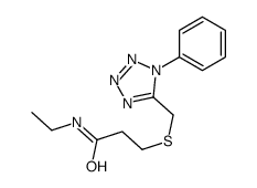 N-Ethyl-3-(((1-phenyl-1H-tetrazol-5-yl)methyl)thio)propanamide结构式