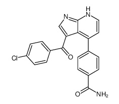 4-[3-(4-chlorobenzoyl)-1H-pyrrolo[2,3-b]pyridin-4-yl]benzamide结构式