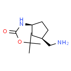 rel-[((1R,3R)-3-(氨基甲基)环戊基]氨基甲酸1,1-二甲基乙酯结构式