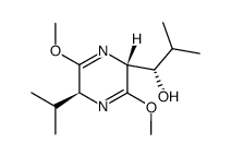 (3R,6S,3'S)-3,6-Dihydro-3-(1-hydroxy-2-methylpropyl)-6-isopropyl-2,5-dimethoxypyrazin结构式