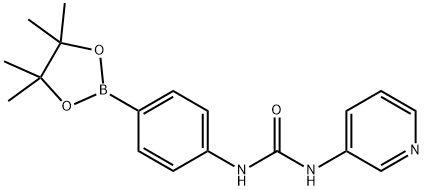 4-(吡啶-3-基脲基)苯硼酸频哪醇酯结构式