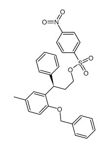 (R)-3-[2-(benzyloxy)-5-methylphenyl]-3-phenylpropyl 4-nitrobenzenesulfonate结构式