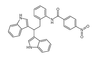 N-[2-[2,2-bis(1H-indol-3-yl)ethyl]phenyl]-4-nitrobenzamide结构式