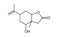 4-hydroxy-3a-methyl-6-prop-1-en-2-yl-3,4,5,6,7,7a-hexahydro-1-benzofuran-2-one结构式