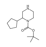 tert-butyl 2-cyclopentylpiperazine-1-carboxylate Structure