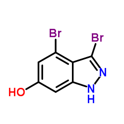 3,4-Dibromo-1H-indazol-6-ol结构式