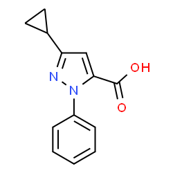 3-Cyclopropyl-1-phenyl-1H-pyrazole-5-carboxylic acid结构式