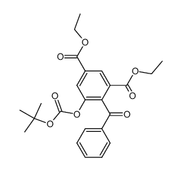 4-benzoyl-5-tert-butoxycarbonyloxy-isophthalic acid diethyl ester结构式