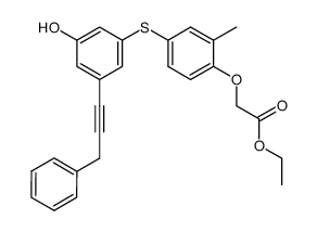 [4-(3-hydroxy-5-phenylpropynyl-phenylsulfanyl)-2-methyl-phenoxy]-acetic acid ethyl ester结构式