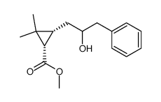 (1S,3R)-3-(2-Hydroxy-3-phenyl-propyl)-2,2-dimethyl-cyclopropanecarboxylic acid methyl ester Structure