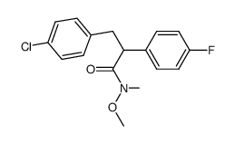 3-(4-chlorophenyl)-2-(4-fluorophenyl)-N-methoxy-N-methylpropanamide结构式