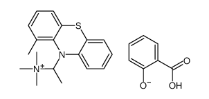 tri(methyl)[alpha-methyl-10H-phenothiazin-10-ylethyl]ammonium salicylate structure