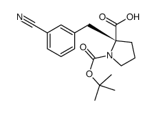 (R)-1-(TERT-BUTOXYCARBONYL)-2-(3-CYANOBENZYL)PYRROLIDINE-2-CARBOXYLIC ACID结构式