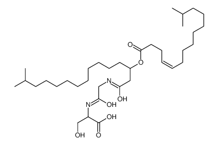3-hydroxy-2-[[2-[[14-methyl-3-[(E)-13-methyltetradec-4-enoyl]oxypentadecanoyl]amino]acetyl]amino]propanoic acid Structure