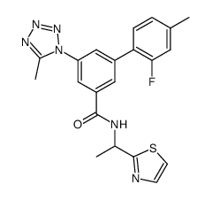 2′-fluoro-4′-methyl-5-(5-methyltetrazol-1-yl)biphenyl-3-carboxylic acid (1-thiazol-2-yl-ethyl)amide Structure