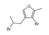 3-Brom-4-(2-brom-1-propyl)-2-methylfuran Structure