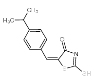 (5E)-5-(4-异丙基亚苄基)-2-疏基-1,3-噻唑-4(5H)-酮结构式