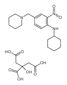 N-cyclohexyl-2-nitro-4-(piperidin-1-ylmethyl)aniline citrate Structure