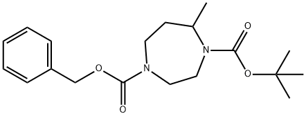 tetrahydro-5-methyl-,1H-1,4-diazepine-1,4(5H)-dicarboxylic acid 4-(1,1-dimethylethyl)1-(phenylmethyl)ester Structure