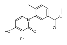 methyl 3-(3-bromo-4-hydroxy-6-methyl-2-oxopyridin-1(2H)-yl)-4-methylbenzoate结构式