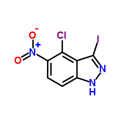 4-Chloro-3-iodo-5-nitro-1H-indazole结构式