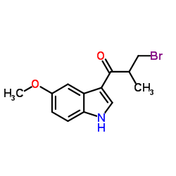 3-Bromo-1-(5-methoxy-1H-indol-3-yl)-2-methyl-1-propanone结构式