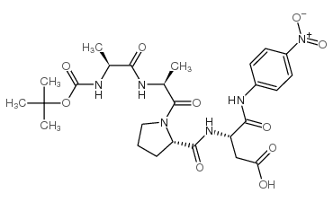 N-tert-butoxycarbonyl-alanyl-alanyl-prolyl-aspartyl-4-nitroanilide结构式