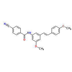 Benzamide, 4-cyano-N-[3-methoxy-5-[(1E)-2-(4-methoxyphenyl)ethenyl]phenyl]-结构式