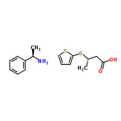 (3S)-3-(2-Thienylsulfanyl)butanoic acid-(1R)-1-phenylethanamine (1:1)结构式