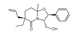 (2S,3S,6R,8aR)-6-allyl-6-ethyl-3-(hydroxymethyl)-8a-methyl-2-phenyl-5-oxo-2,3,6,7,8,8a-hexahydro-5H-oxazolo[3,2-a]pyridine结构式