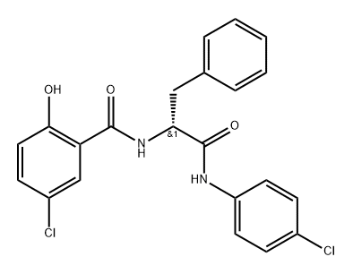 Benzenepropanamide, α-[(5-chloro-2-hydroxybenzoyl)amino]-N-(4-chlorophenyl)-, (αR)- Structure