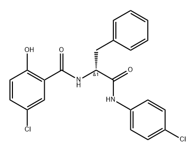 Benzenepropanamide, α-[(5-chloro-2-hydroxybenzoyl)amino]-N-(4-chlorophenyl)-, (αR)-结构式