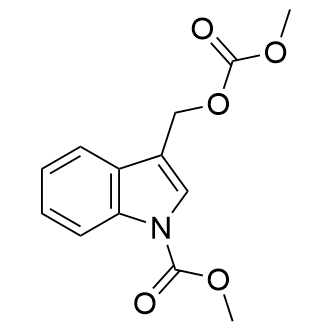 3-((((甲氧羰基)氧基)甲基)-1H-吲哚-1-甲酸甲酯结构式