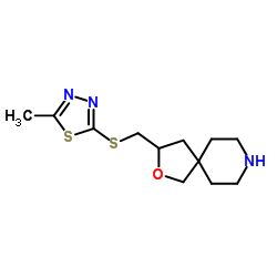 3-{[(5-Methyl-1,3,4-thiadiazol-2-yl)sulfanyl]methyl}-2-oxa-8-azaspiro[4.5]decane结构式